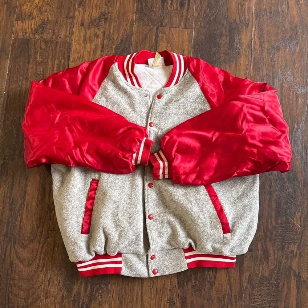 Vintage Hartwell Varsity Jacket Gray and Red Size 48